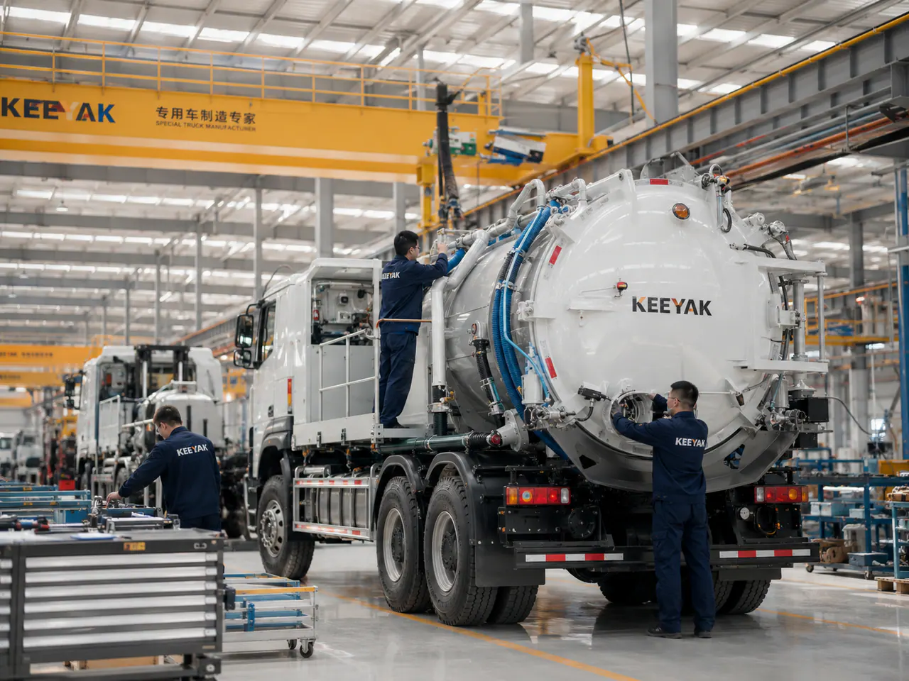 KEEYAK factory assembly workshop for custom truck projects