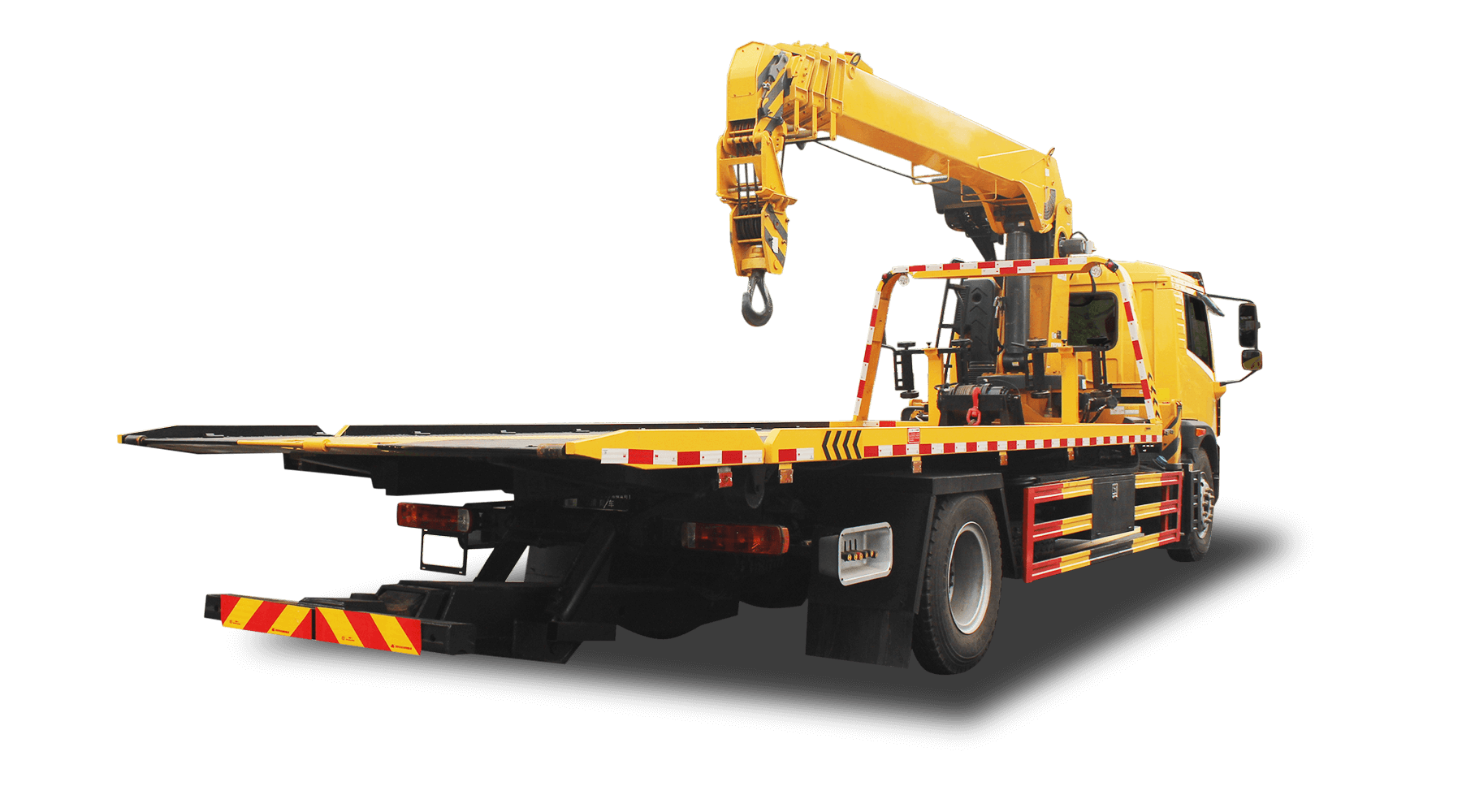 FAW 5 Ton Flatbed Rollback Tow Truck With Crane Keeyak Specialty