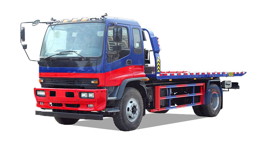 Red ISUZU FTR road tow truck